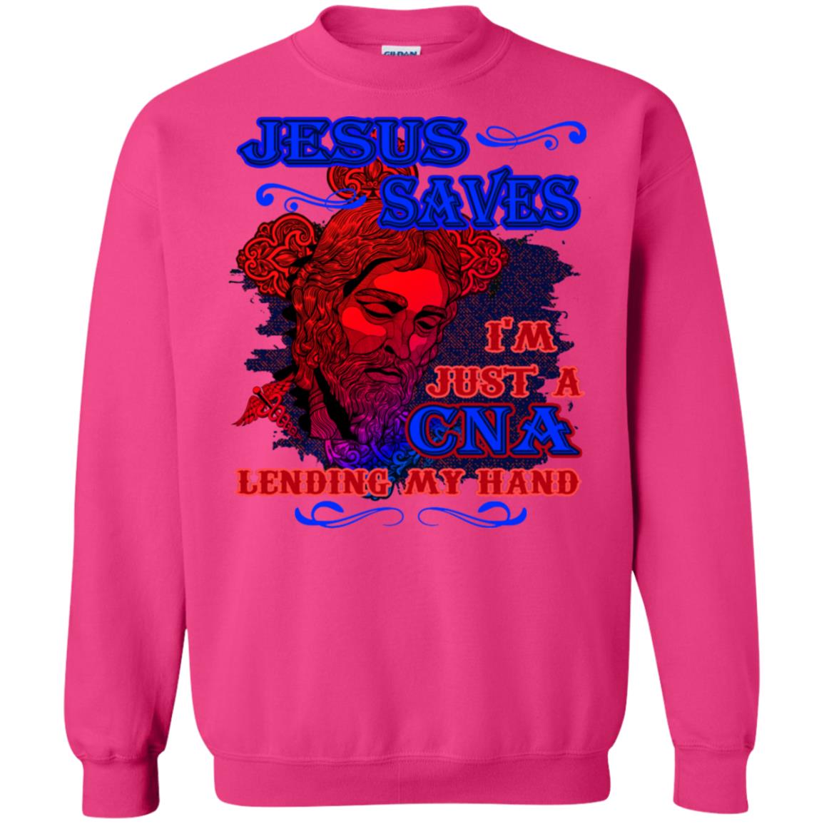 Jesus Saves I'm Just A Cna Lending My Hand Christian Gift Shirt Heliconia