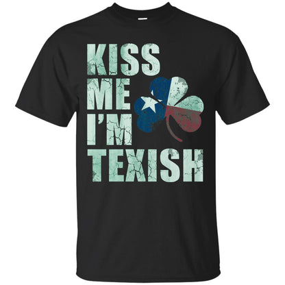 Kiss Me I_m Texish St. Patrick_s Day T-shirt Black