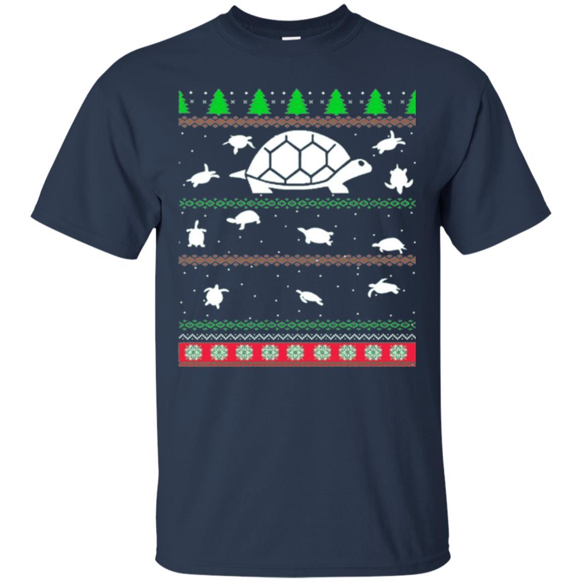 Christmas T-shirt Turtle Lover Merry Christmas Navy