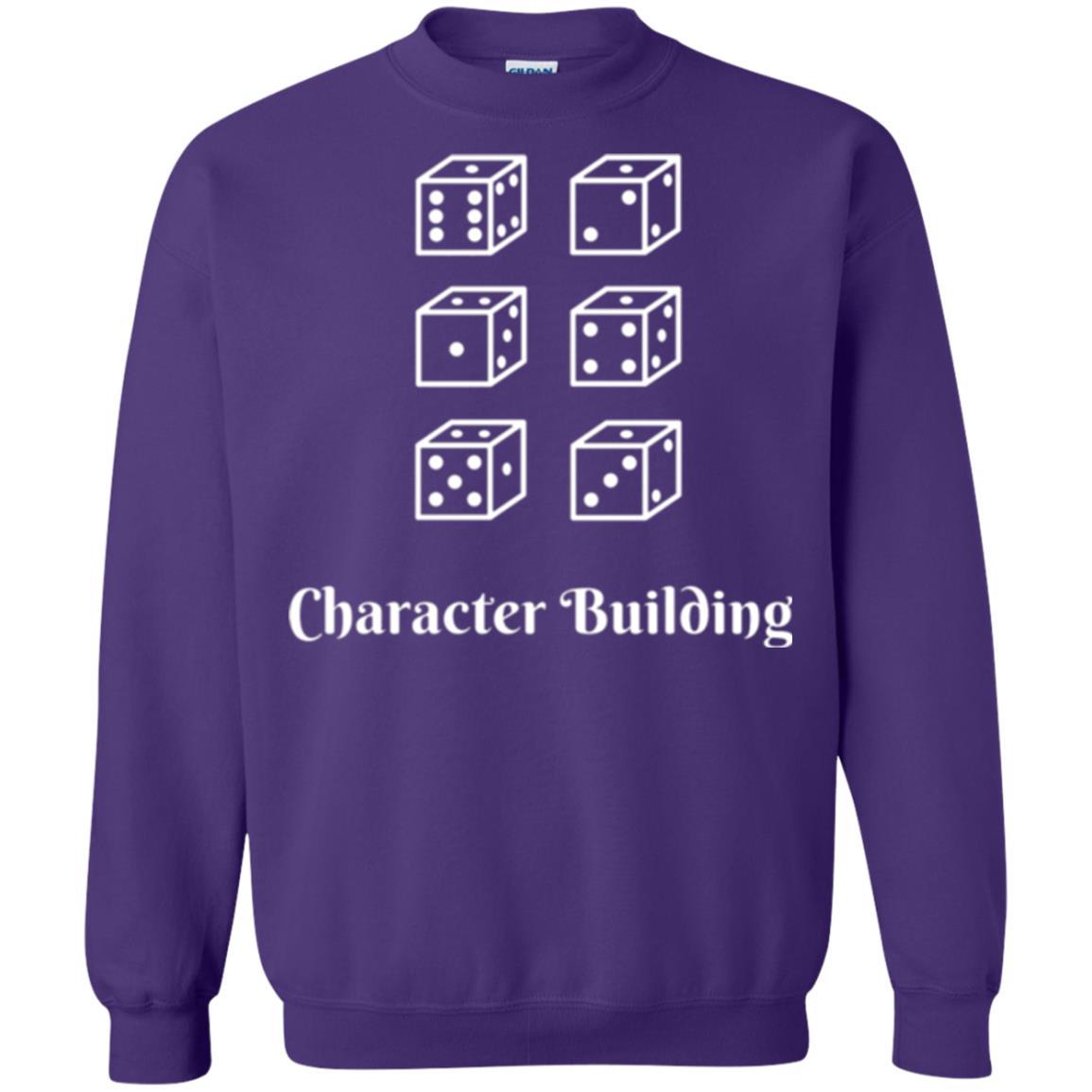 Gamer T-shirt Character Building Rolling Dice Purple