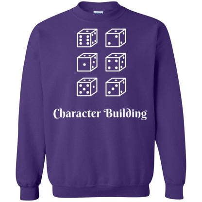 Gamer T-shirt Character Building Rolling Dice Purple