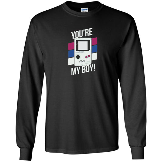 You_re My Boy Stripe Graphic Game Shirt For Boy Black
