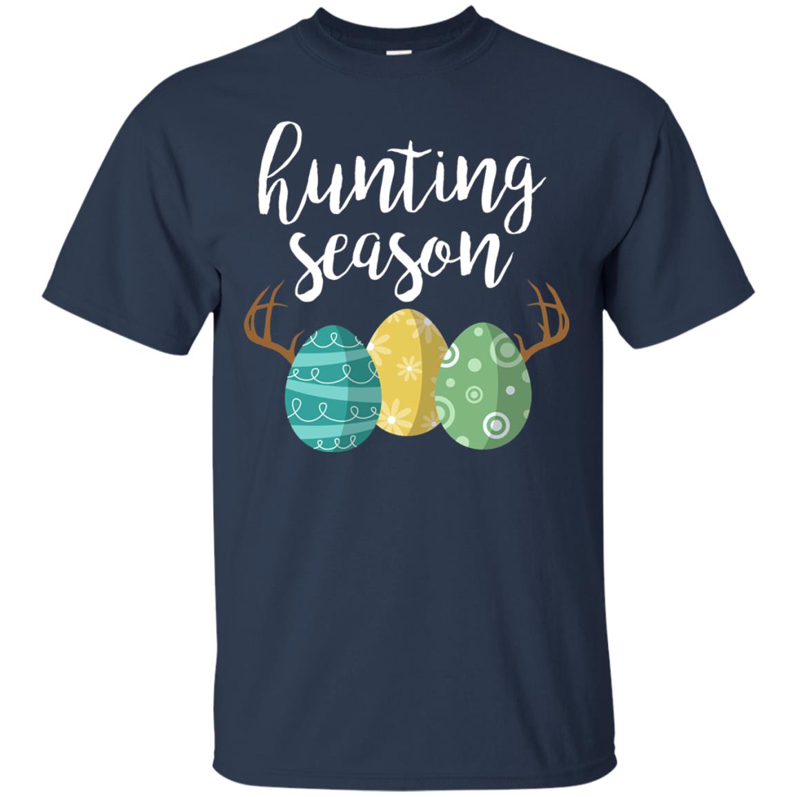 Hunting Season Bunny Funny Easter T-shirt Navy