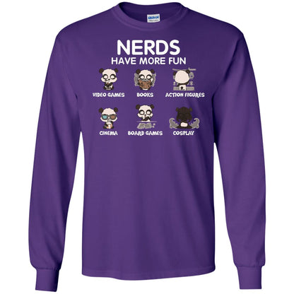 Nerds Have More Fun Video Games Books Action Figures Shirts Purple