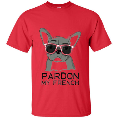 French Bulldog T-shirt Pardon My French T-shirt Red