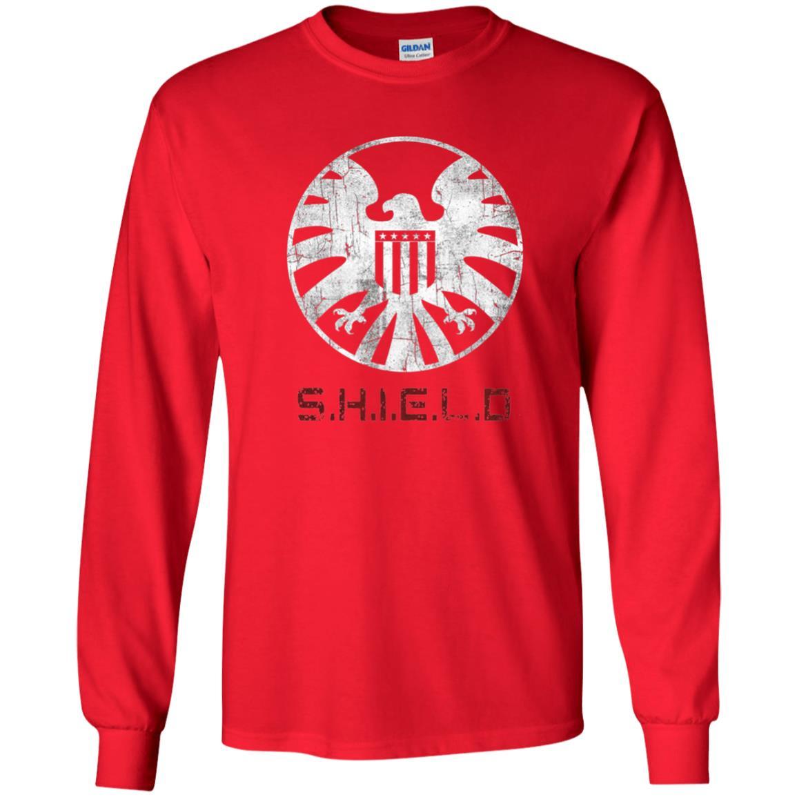 Film T-shirt Agents Of Shield Distressed Logo Graphic Red