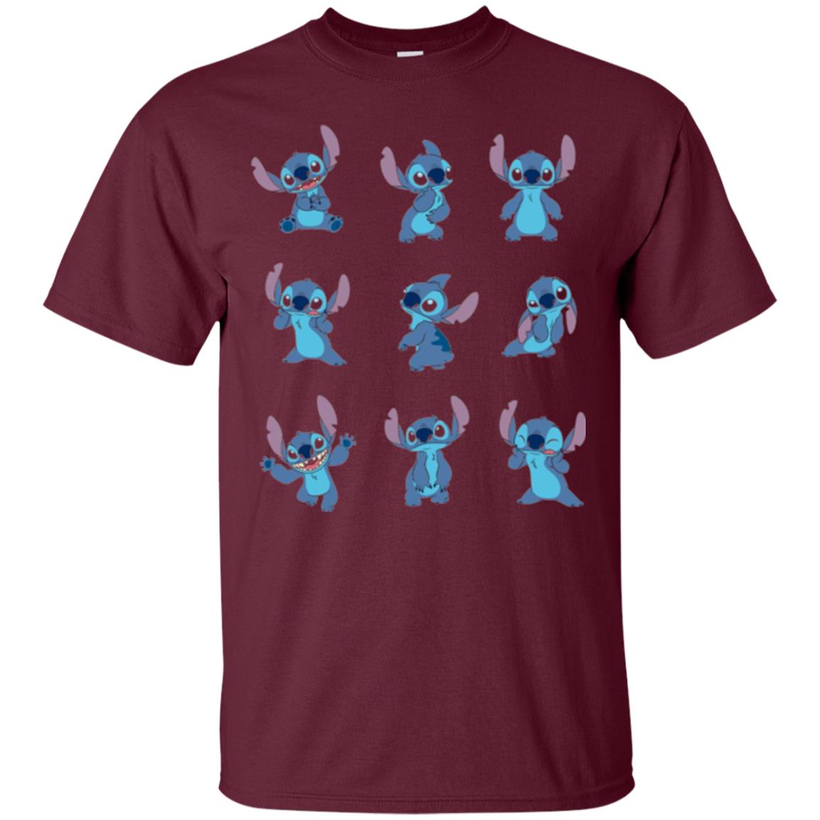 Stitch T-shirt Disney Many Moods Maroon