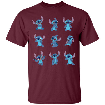 Stitch T-shirt Disney Many Moods Maroon