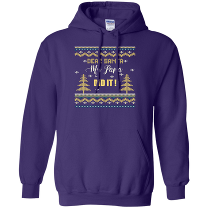 Christmas T-shirt Dear Santa My Papa Did It Purple