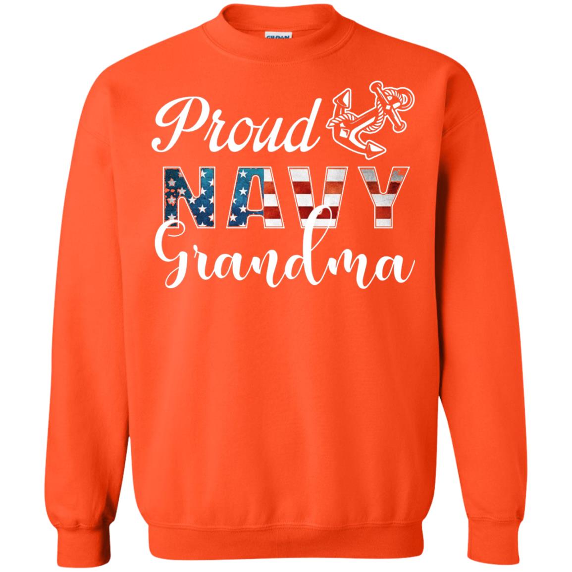 Proud Navy Grandma Military Mama Shirt Orange