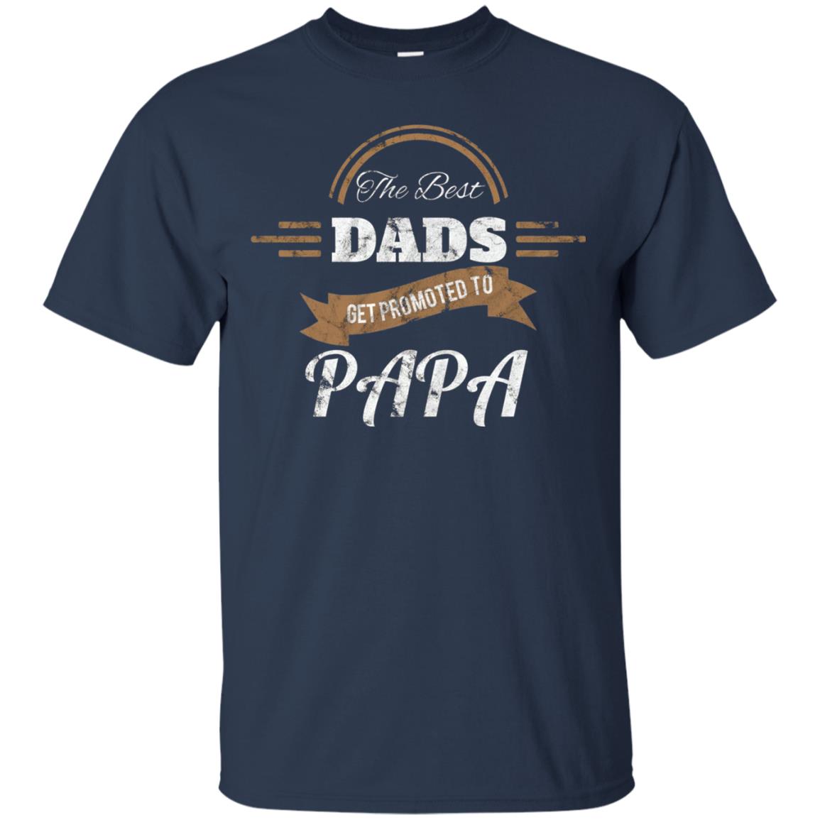 Promoted To Papa Shirt Grandpa Announcement T-shirt Navy