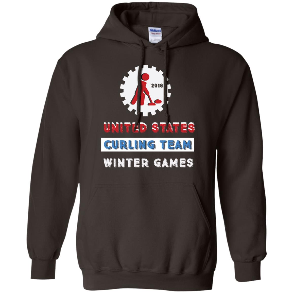 United States Curling Team Winter Games Curling Lover T-shirt Dark Chocolate
