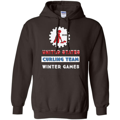 United States Curling Team Winter Games Curling Lover T-shirt Dark Chocolate