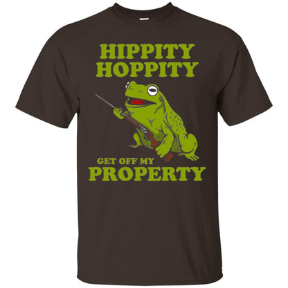 Frog Lover T-shirt Hippity Hoppity Get Off My Property Dark Chocolate