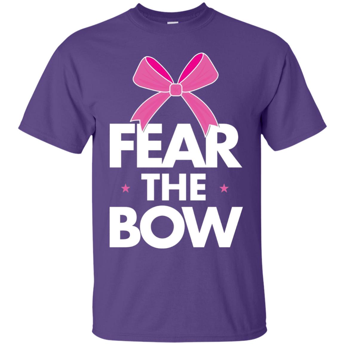 Fear The Bow Big Pink Bow Cheerleader Apparel Shirt Purple