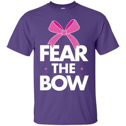 Fear The Bow Big Pink Bow Cheerleader Apparel Shirt Purple