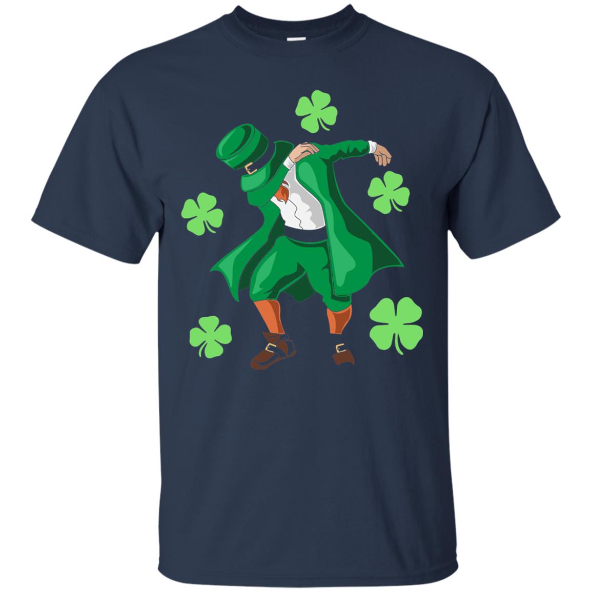 Funny Dabbing Leprechaun St. Patricks Day T-shirt Navy