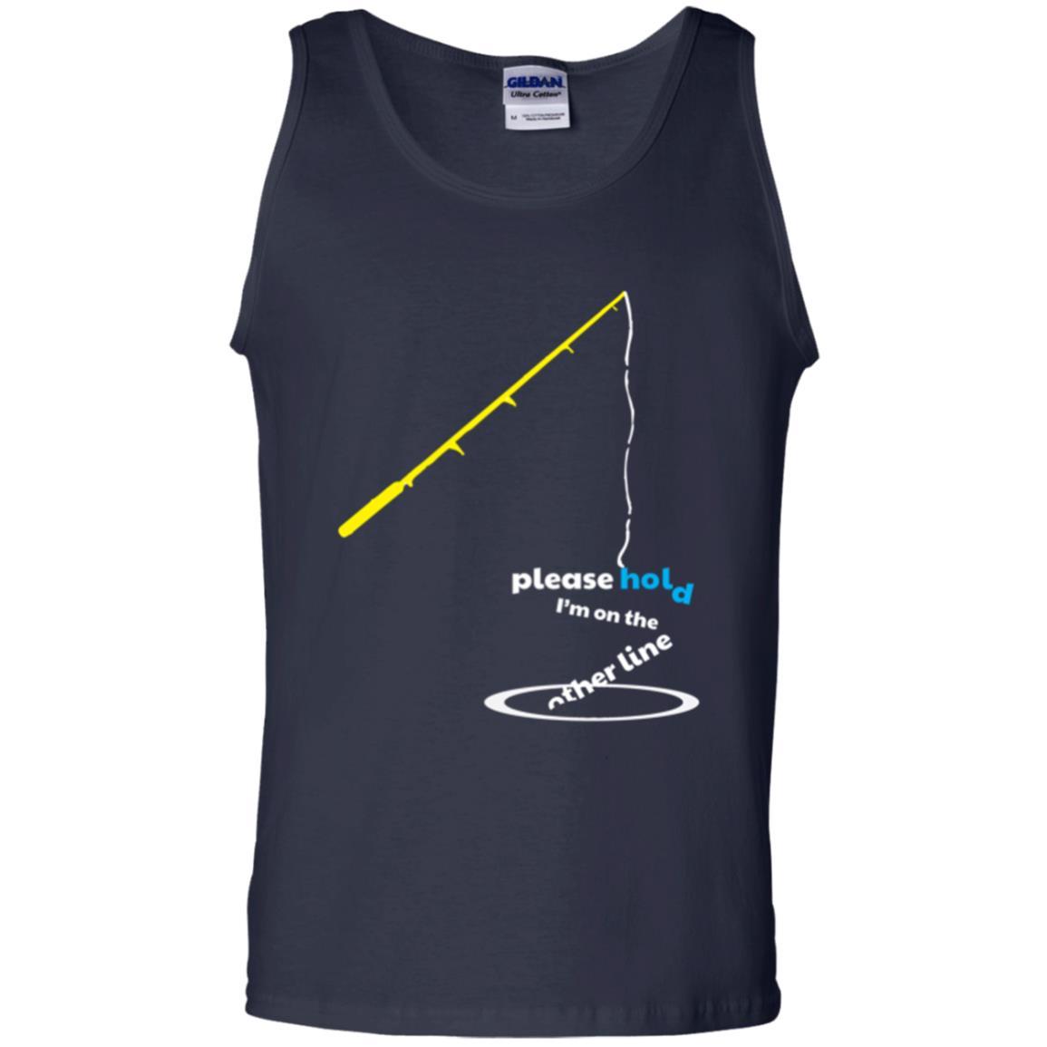 Fisherman T-shirt Please Hold I'm On The Other Line Navy