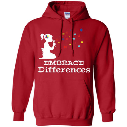 Embrace Differences Autism Awareness T-shirt Red