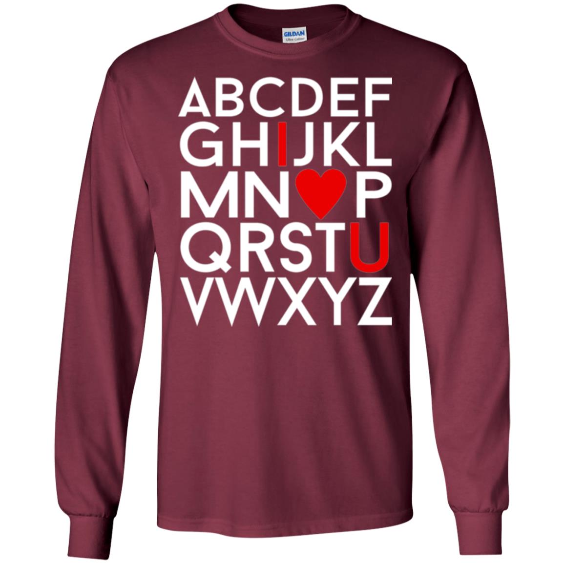 Happy Valentine_s Day Shirt, Alphabel I Love You Maroon