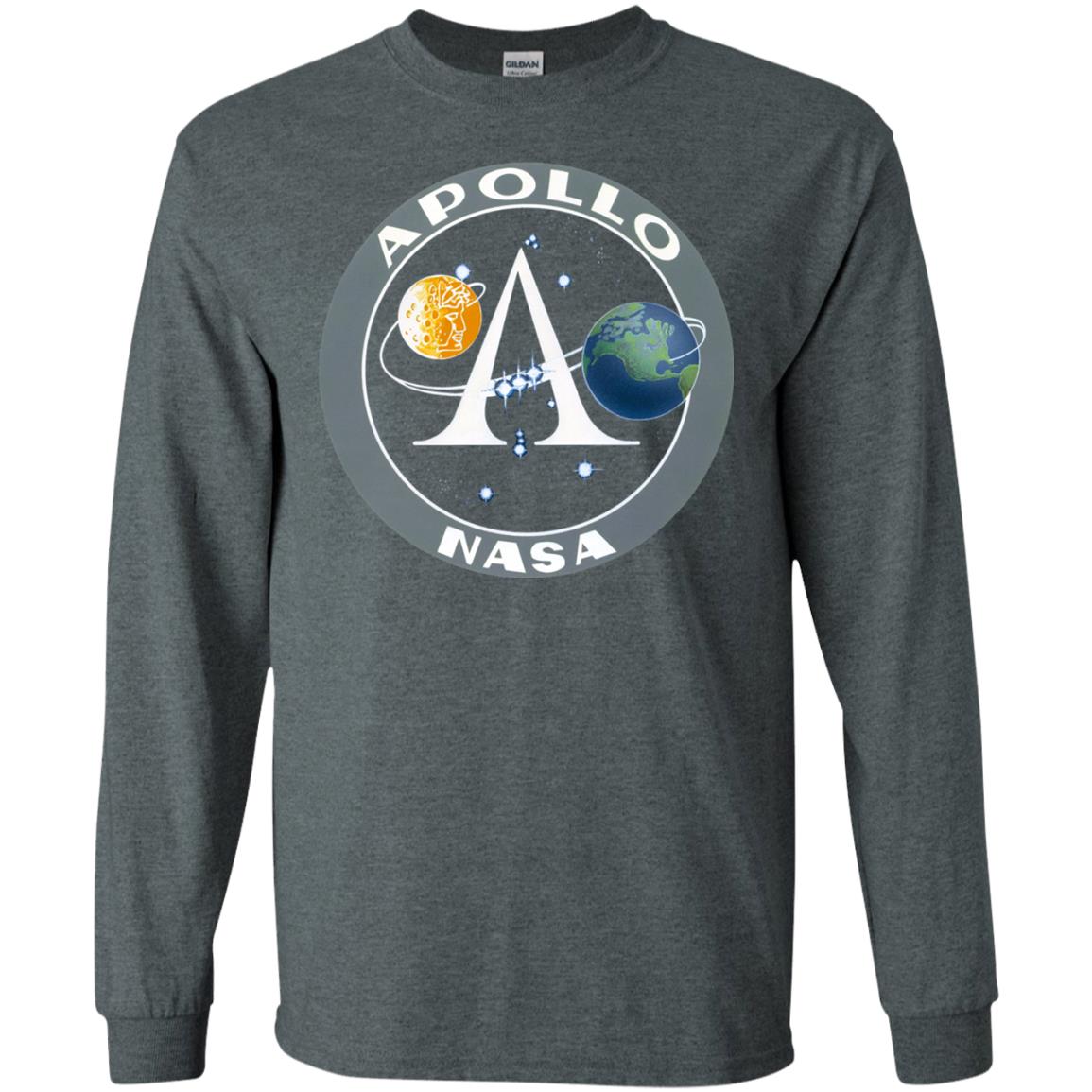Apollo Program Moon Landing Patch Print Nasa Astronomy T-shirt Dark Heather