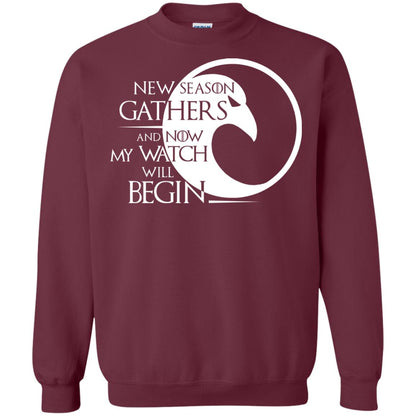New Season Gathers And Now My Watch Will Begin Game Of Thrones Fan T-shirt Maroon