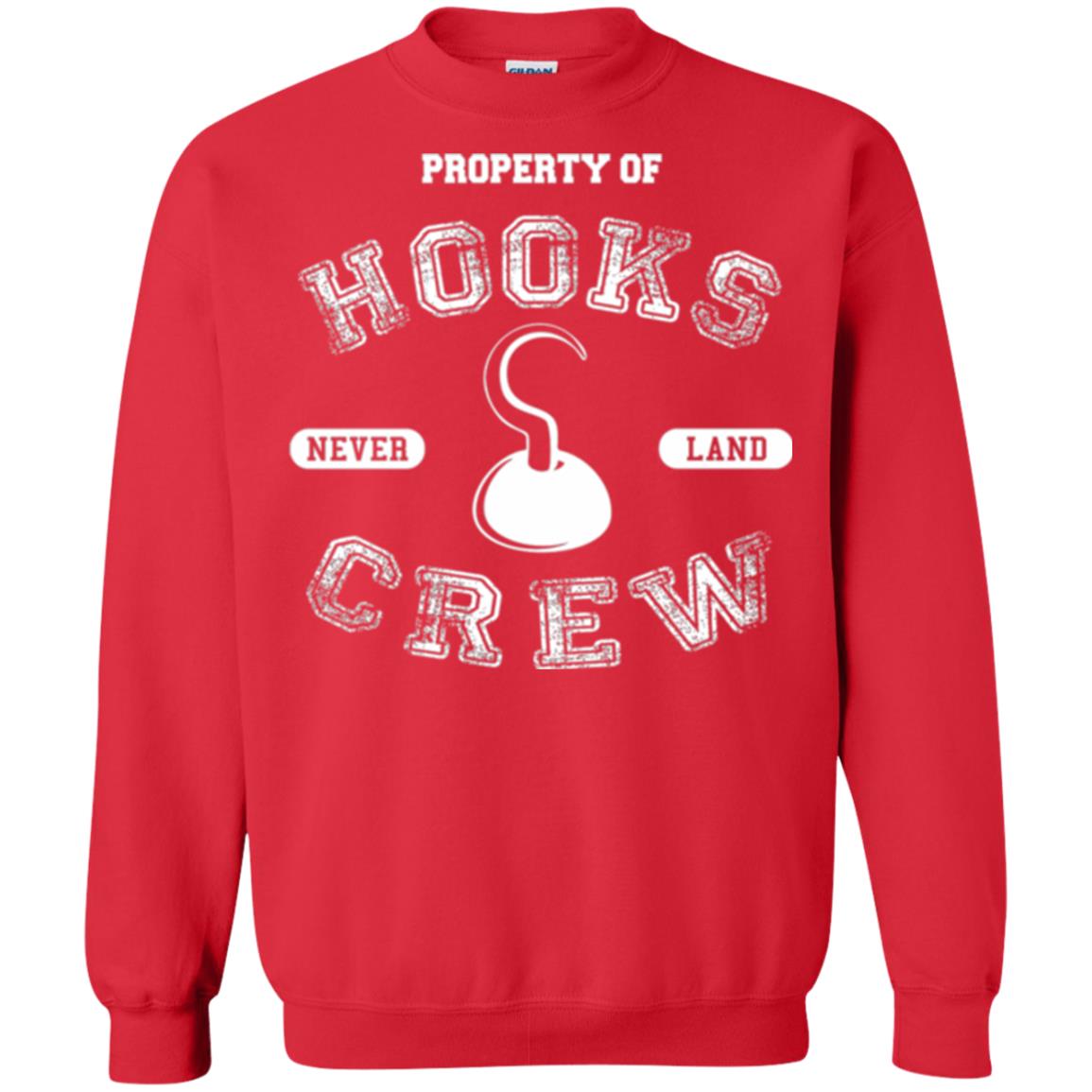 Property Of Captain Hooks Crew Funny Pirate T-shirt Red