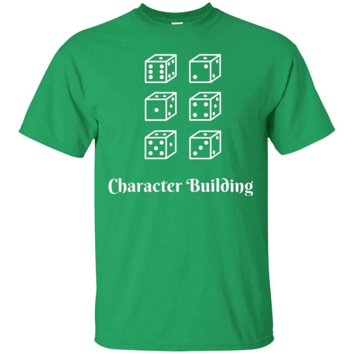 Gamer T-shirt Character Building Rolling Dice Irish Green