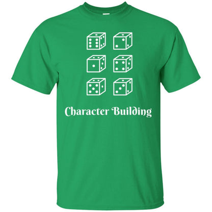 Gamer T-shirt Character Building Rolling Dice Irish Green