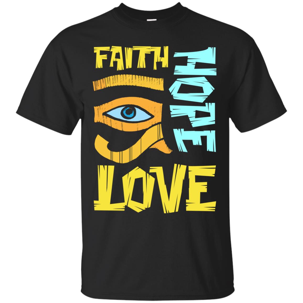 Faith Hope Love Christian T-shirt Black