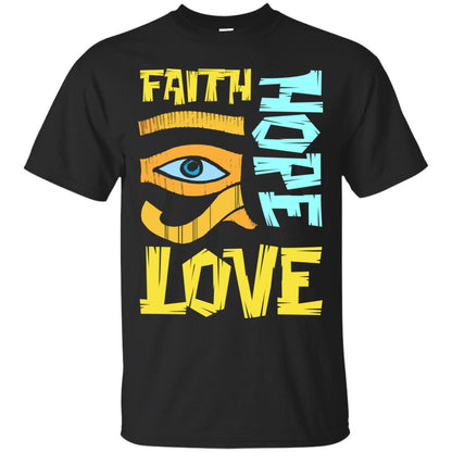 Faith Hope Love Christian T-shirt Black