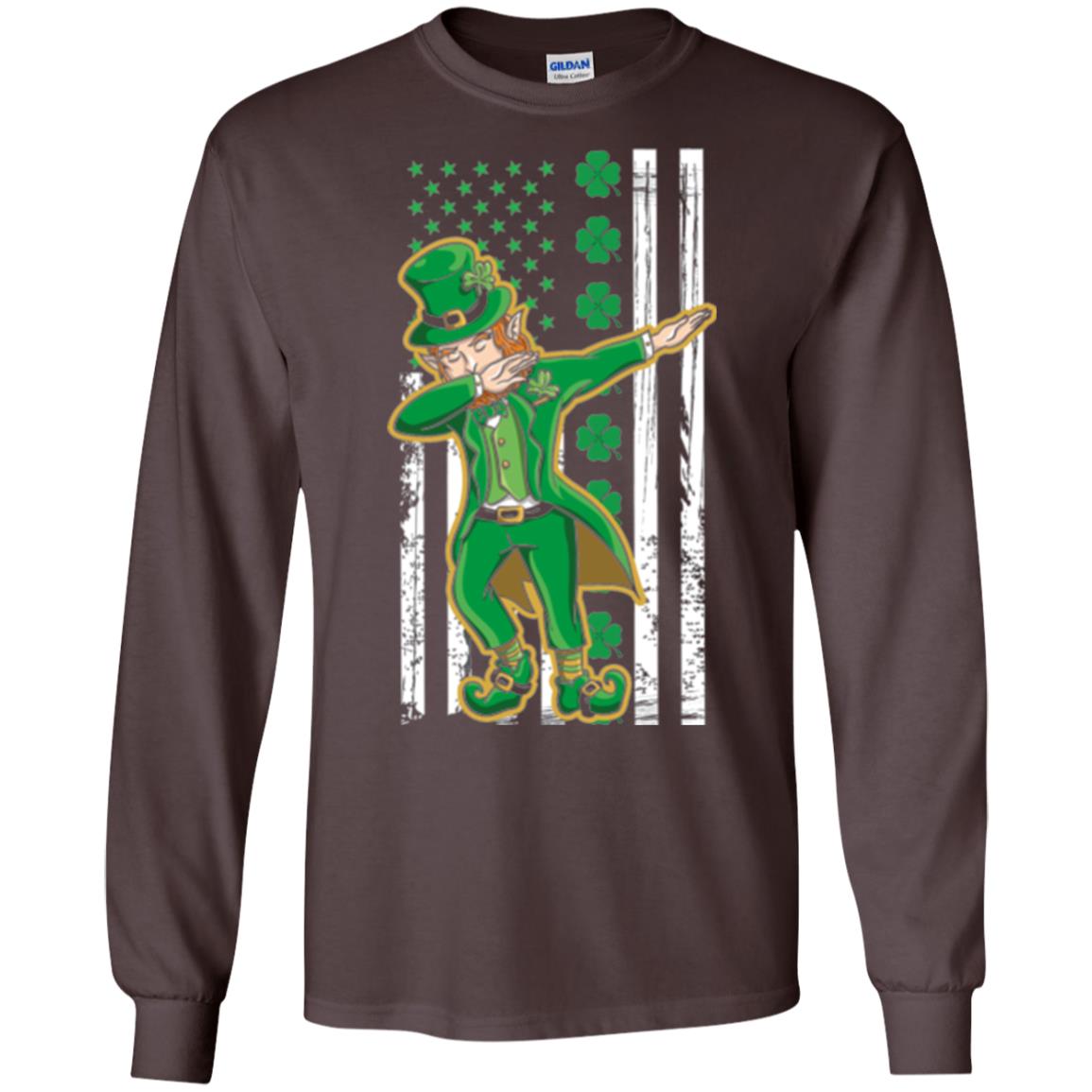 Dabbing Leprechaun St. Patrick's Day T-shirt Dark Chocolate