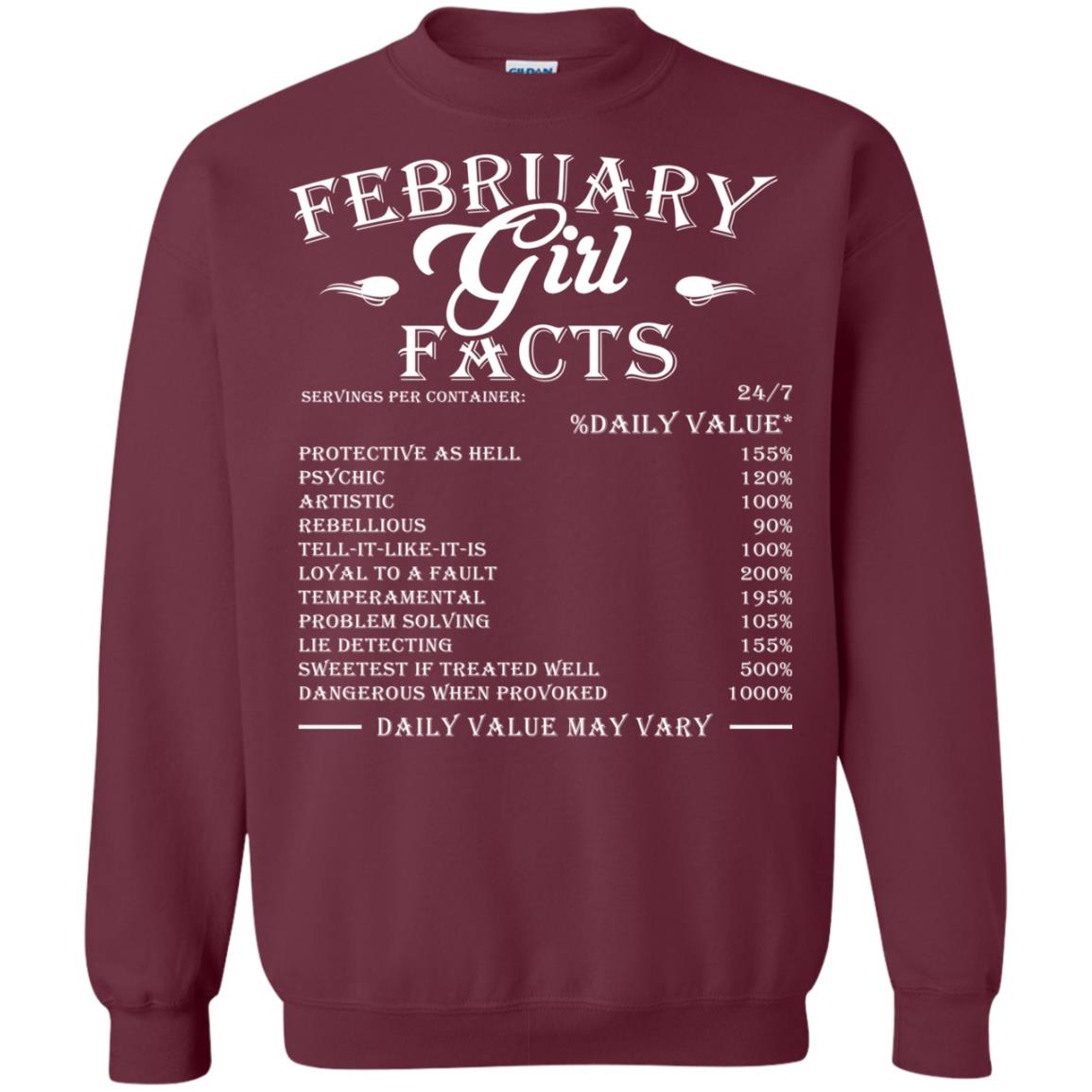 February Girl Facts Facts T-shirt Maroon