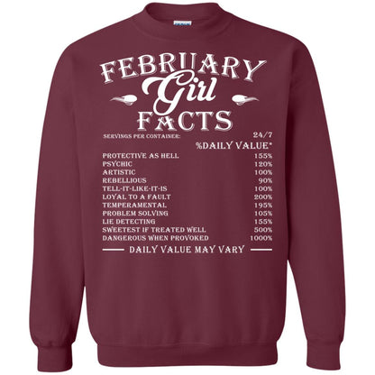 February Girl Facts Facts T-shirt Maroon