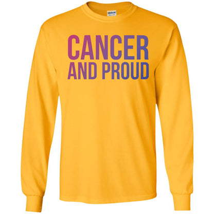Cancer And Proud Lgbt Gear Bi Flag Gradient Shirt Gold