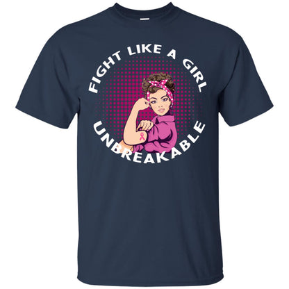 Fight Like A Girl Unbreakable Breast Awareness Shirt Navy