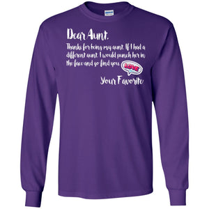 Family T-shirt Dear Aunt Thanks For Being My Aunt