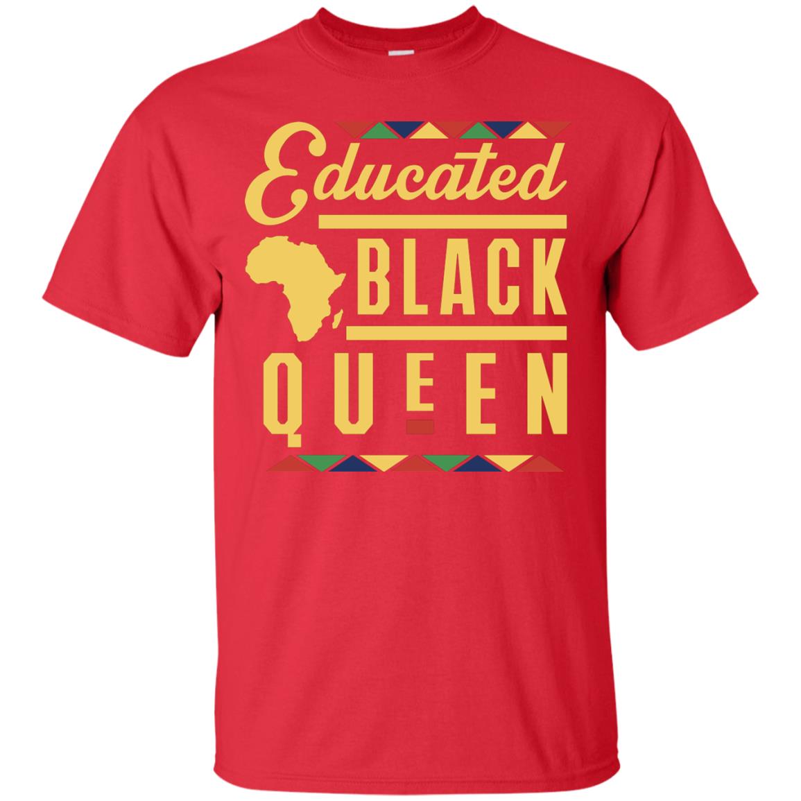 African American T-shirt Educated Black Queen Red