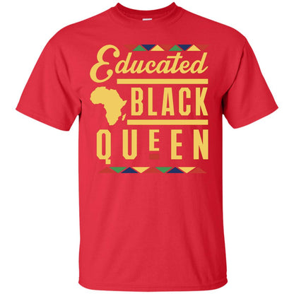African American T-shirt Educated Black Queen Red