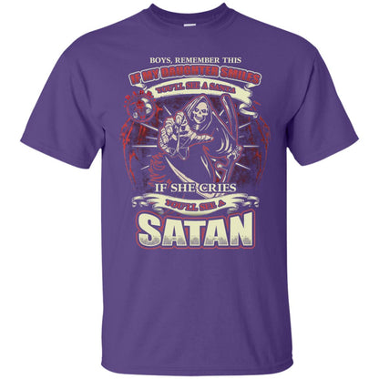 Boys Remember This If My Daughter Smiles You Will See A Santa If She Cries You Will See A Satan Purple
