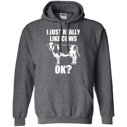 Cow Lovers T-shirt I Just Really Like Cows Ok Dark Heather