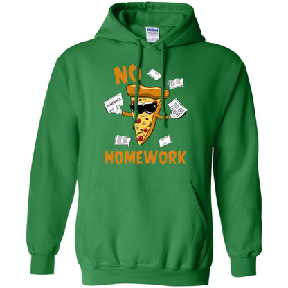 No Homework Funny Pizza Shirt Irish Green