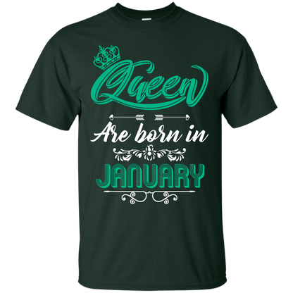 Brithday T-Shirt Queen Are Born In January Forest Green