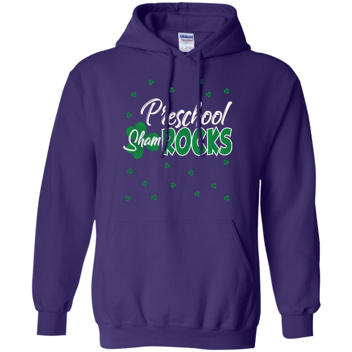 Preschool Shamrocks St. Patrick_s Day School T-shirt Purple
