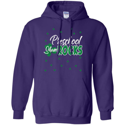 Preschool Shamrocks St. Patrick_s Day School T-shirt Purple