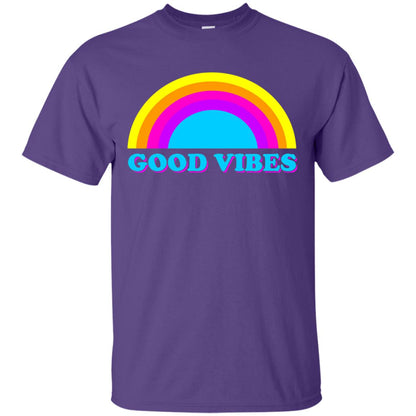 Rainbow Groovy Good Vibes T-shirt Purple