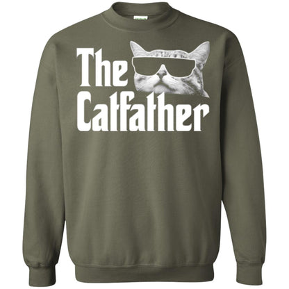 Funny Gift Shirt For Cat Daddy The Catfather T-shirt Military Green