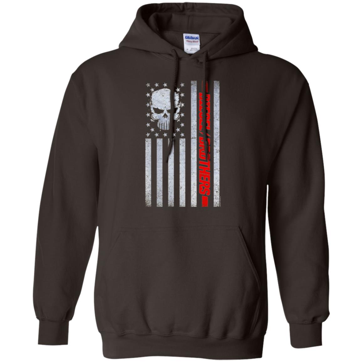 Grungy American Flag Skull Diesel Brothers T-shirt Dark Chocolate