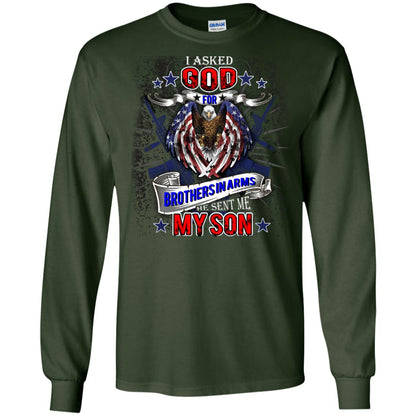 God Sent Me My Veteran Son Daddy T-shirt Forest Green