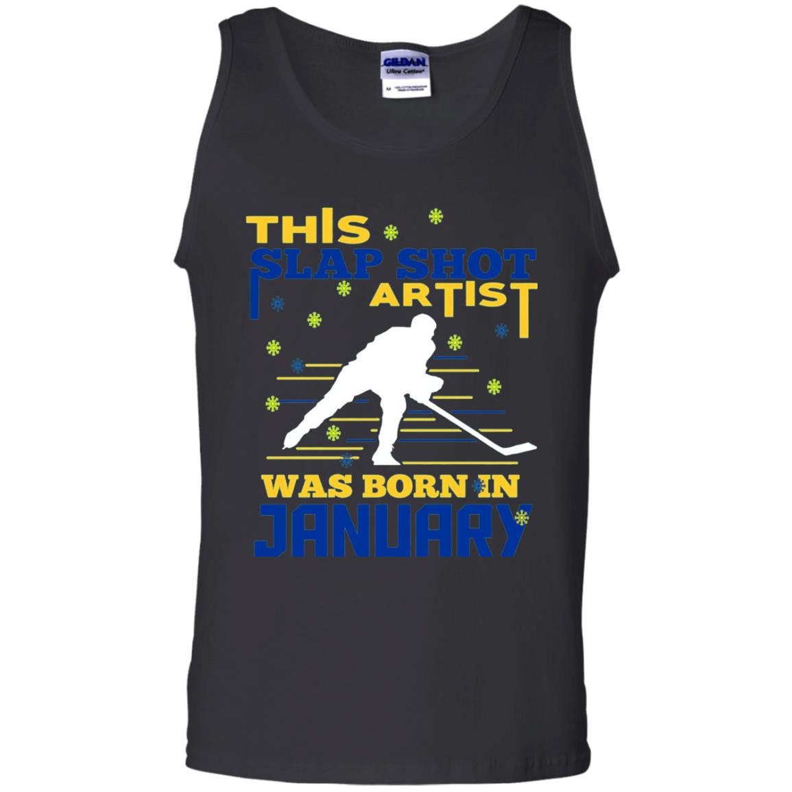 Hockey Lover T-shirt This Slap Shot Was Born In January Black